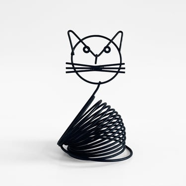 Coiled Wire Slinky Cat Letter Holder Organizer by Richard Galef for Ravenwire 