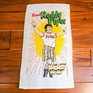 Vintage WWF Rowdy Roddy Piper 1985 Towel Titan Sports Inc Vintage Wrestling 