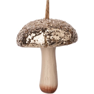 STH Mushroom with Silver Glittered Top Ornament