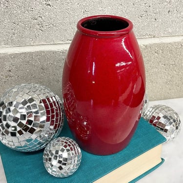 Vintage Vase Retro 1970s Scheurich Amano + Ceramic + Oxblood Red + Torpedo + Mid century Modern + Pottery + German + Plant or Flower Display 