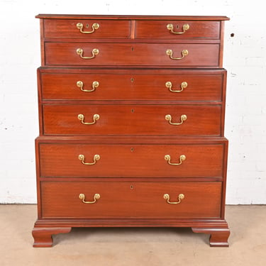 Baker Furniture Historic Charleston Georgian Mahogany Triple Chest-On-Chest Highboy Dresser