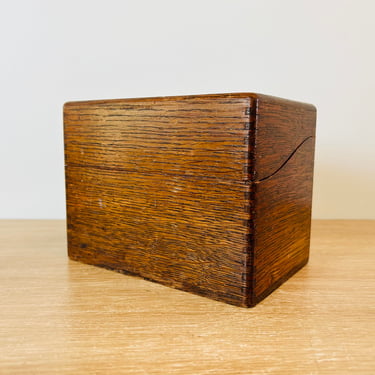 Vintage Dovetail Joint File Box Recipe Box by Yawman and Erbe Manufacturing, Y and E, Rochester, New York 