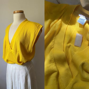 80s Canary Yellow Pullover Sweater vest 