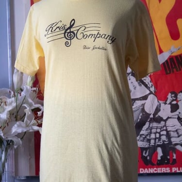 Kris Company Disc Jockette yellow cotton t-shirt 