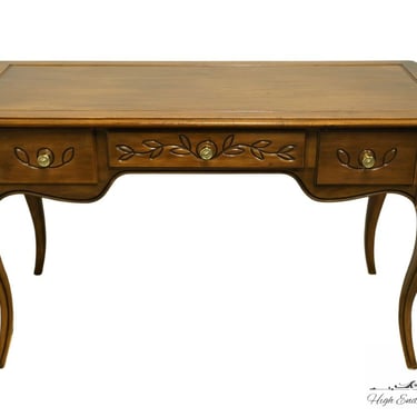 HEKMAN FURNITURE Country French Provincial 53" Writing Desk w. Carved Leaf Accents 