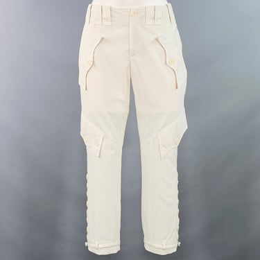 JEAN PAUL GAULTIER Size 4 Cream Cotton Cargo Casual Pants