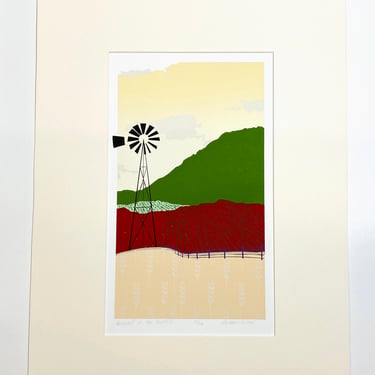 R. Keaney Rathbun ~Windmill in the Foothills~ Silkscreen Print LE 13/116 Signed 