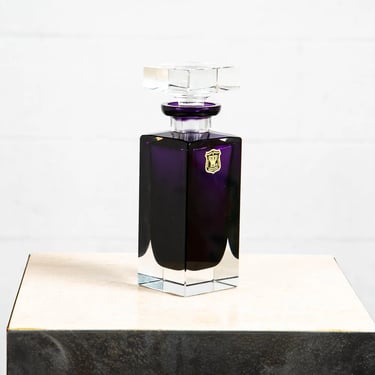 Mid Century Modern Liquor Bottle Ebeling & Reuss Art Crystal Purple West Germany