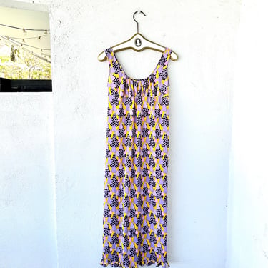 Vintage 60s 70s Psychedelic Slip Dress Pucci Style Graphic Long Lingerie 