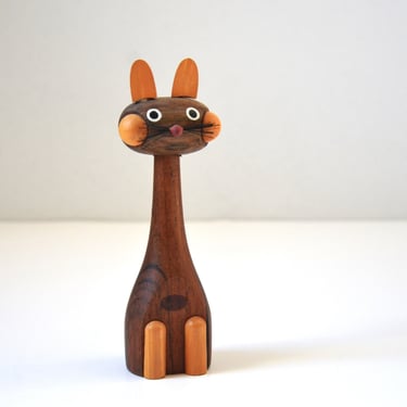 Danish Modern Teak Cat in the Style of Laurids Lonberg of Denmark 