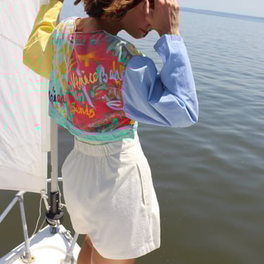 Vintage Cropped Seaside Blouse