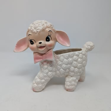 Vintage 50s Baby Lamb Nursery Planter - Fifties Made in Japan Lamb Planter 