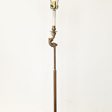 Vintage Brass Koi Floor Lamp