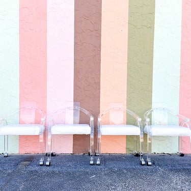 Set of Four MCM Lucite Chairs