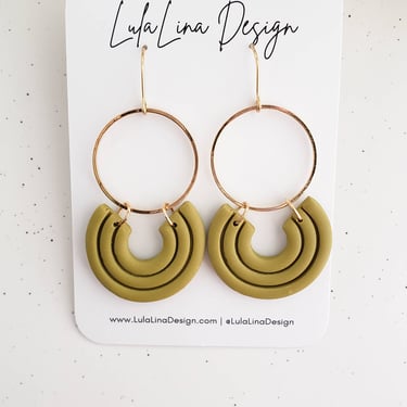The Cici | Chartreuse Green Clay Earrings Polymer
