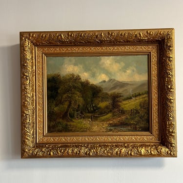 Antique Original Lake District Oil Painting, by George Augustus Williams (1814-1901) 