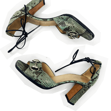 Gucci green snakeskin heels