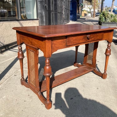 Writer Worthy | Victorian Desk With Cane Trim and Large Drawer