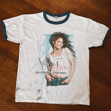 Vintage Janet Jackson &quot;All For You&quot; Tour Ringer T-Shirt (2001)