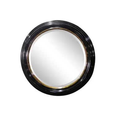 Great Milling Road by Baker Large Ebonized Circular Gilded Wall Mirror