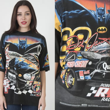 Vintage 1998 Dale Jarrett Nascar Batman All Over Print Racing T-Shirt Sz Large 