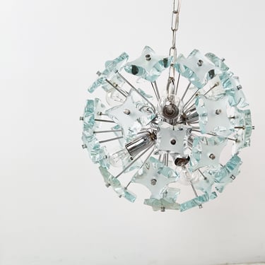 Mid century glass sputnik chandelier, 1970s - glass sputnik chandelier - vintage sputnik chandelier - italian glass sputnik chandelier 