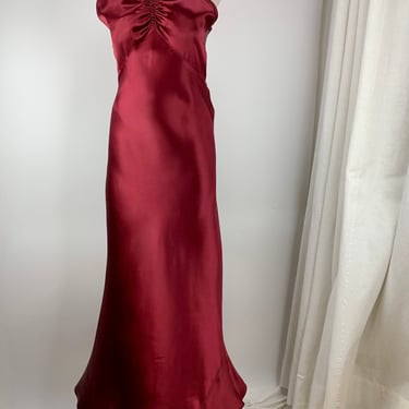 1930'S Bias Cut Slip Dress - Rayon Satin  - Flared Tulip Skirt - Old Hollywood Glamour - Size Small to Medium 