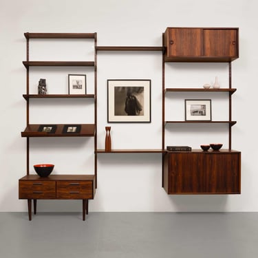 Vintage Kai Kristiansen's FM Reolsystem Shelving System in Rosewood 1960s 
