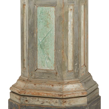 Antique Trompe L'oeil Marble Pedestal