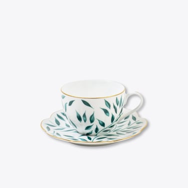 Olive Coffee Cup + Saucer | Rent | Green