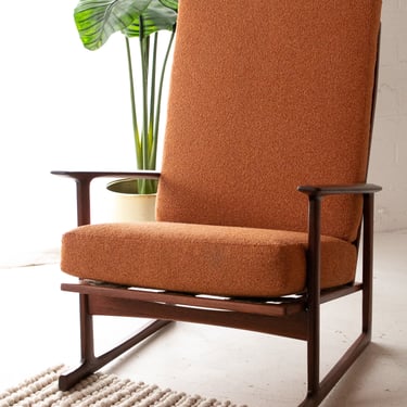 Orange Tweed Rocking Chair