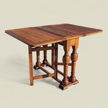 Antique Tiger Oak Gateleg Table, Farmhouse, Rustic, American, Kitchen, Dining Room, Drop Leaf 