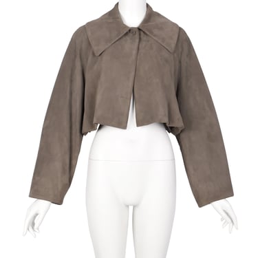 Azzedine Alaia Vintage AW 1989 Taupe Suede Cropped Jacket