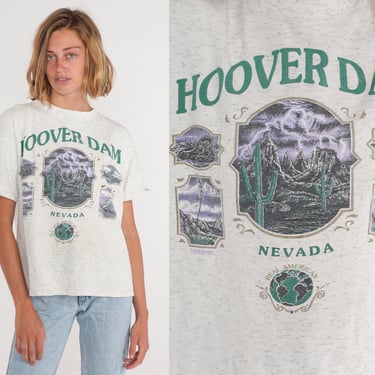 Hoover Dam Shirt 90s Nevada T-Shirt Desert Cactus Owl Snake Lightning Graphic Tee Real American TShirt Tourist Souvenir Vintage 1990s Medium 