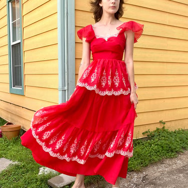 Flamenco Lounge Tiered 50s Party Dress