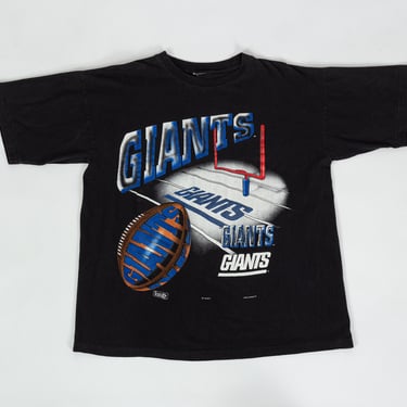 90s New York Giants NFL T Shirt - Men's XL | Vintage Unisex Black Football Graphic Tee 