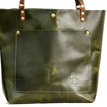 Holiday Classic Leather Tote Bag | Leather Purse | Crossbody Bag | Made in USA | Three Sizes 