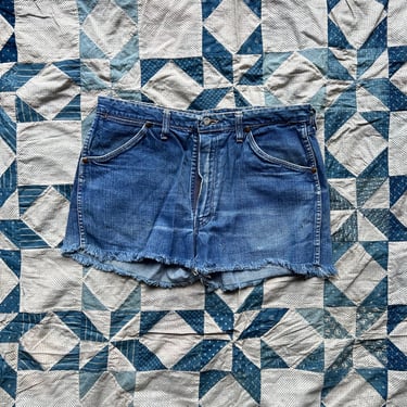 Vintage 1960s Cutoff Denim Shorts Sz 34 