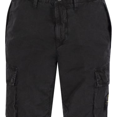 Stone Island Men Cargo Bermuda Shorts With Stone Island Badge