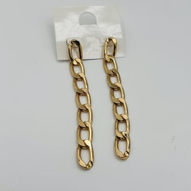 Vintage Y2K New Long Chain Stud Gold Braided Earrings by LeChalet