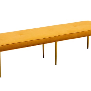 Long Mid-century Style Upholstered Bench