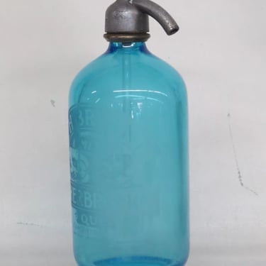 Blue J H Bryant London 1930s Syphon Seltzer Bottle 3998B