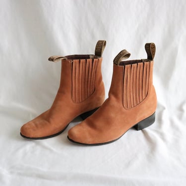 terracotta leather ankle boots - 8 