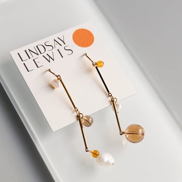 Lindsay Lewis: 2&quot; Tan Fête Earrings