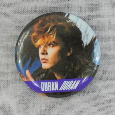 80s Duran Duran Pinback - John Taylor - Original 1984 Licensed Pin Badge Button - Vintage 1980s - 1 1/4