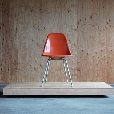 Eames Red/Orange Shell Chair by Herman Miller 