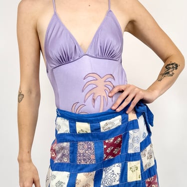70s Lavender One Piece Swimsuit