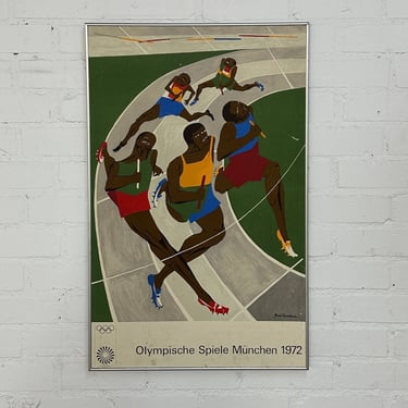Vintage 1972 Munich Olympics poster by Jacob Lawrence 