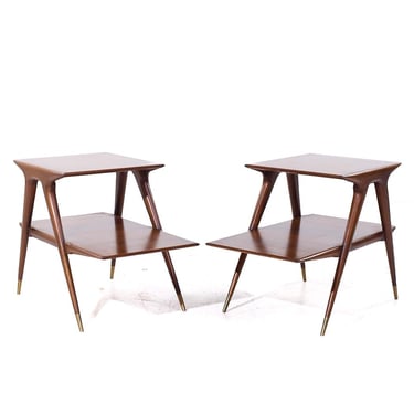 Carlo de Carli Style Mid Century End Tables - Pair - mcm 