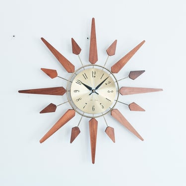 Seth Thomas Starburst Clock Tested + Working / Vintage Mid Century 